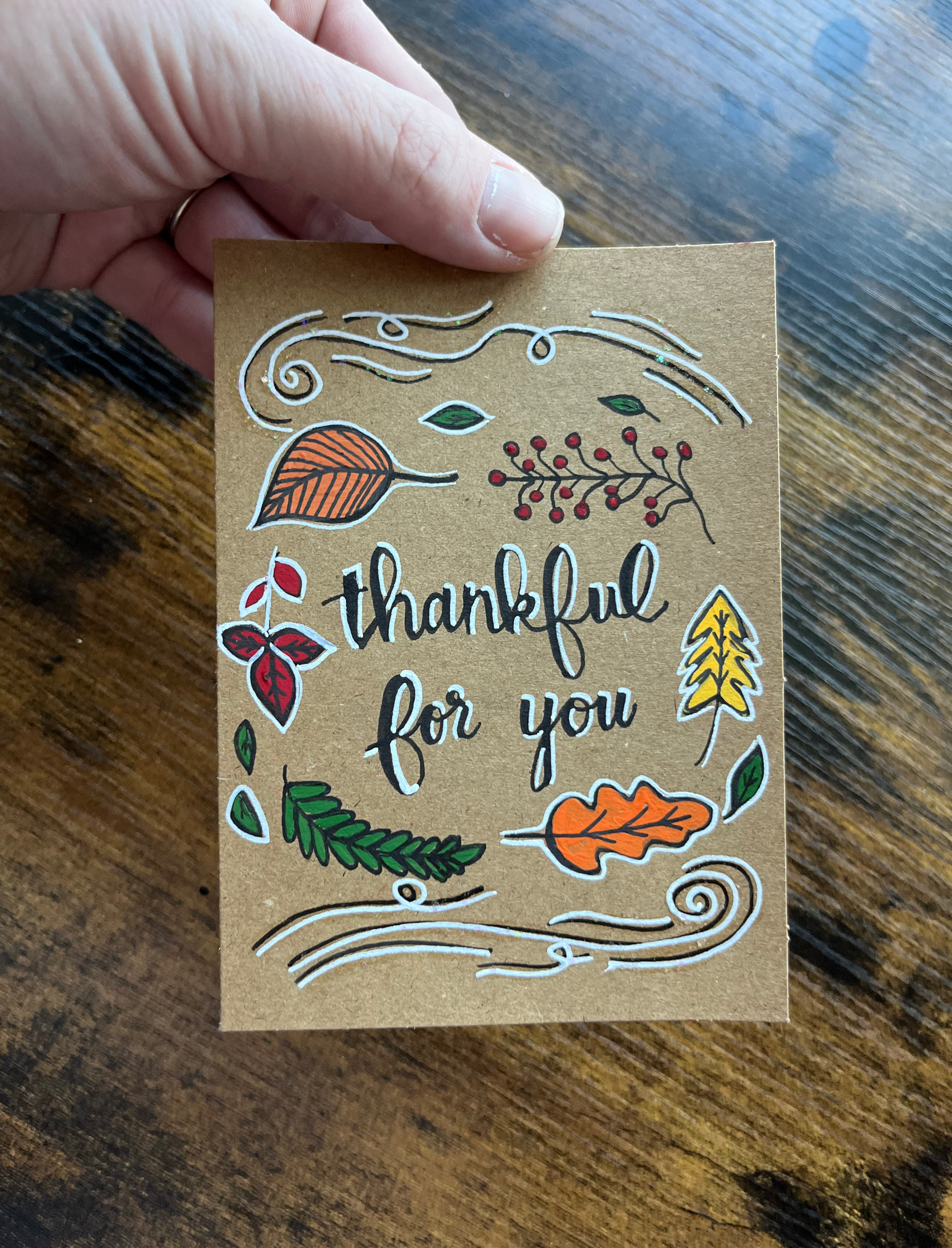 Hand-painted Thankful for you Cards